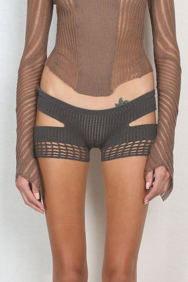 ISA BOULDER THANG Crochet Shorts IB-WPNN88-SHADOW